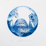 Druckgrafik mit dem Titel "Samarkand" von Natasha Granata, Original-Kunstwerk, Radierung