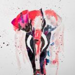 Painting titled "Rêve Africain" by Natasha St-Amand, Original Artwork, Watercolor