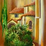 Painting titled "l'abbatiale de st s…" by Nathalie Armand, Original Artwork, Acrylic