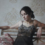 Картина под названием "Coeur en fleurs" - Nathalie Picoulet, Подлинное произведение искусства, Пастель Установлен на картон