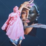 Collages intitulée "Féminité 4" par Nelly Sanchez, Œuvre d'art originale, Collages