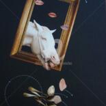 Collagen mit dem Titel "Le Cheval du tiroir…" von Nelly Sanchez, Original-Kunstwerk, Collagen