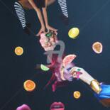 Collagen mit dem Titel "UPS fruit" von Nelly Sanchez, Original-Kunstwerk, Collagen