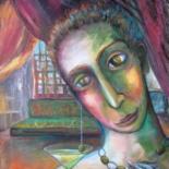 Peinture intitulée "MARTINI OLIVE WOMAN" par Nesis Elisheva (Eli7), Œuvre d'art originale, Acrylique