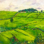 Pintura intitulada "Cianda Tea farm" por Ngendo, Obras de arte originais, Óleo Montado em Outro painel rígido