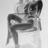 Dessin intitulée "Nude Sitting in a C…" par Nicholas Cornwell, Œuvre d'art originale, Graphite
