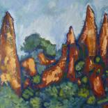 Painting titled "Les ocres de Roussi…" by Nicolas Cavuoto, Original Artwork, Oil