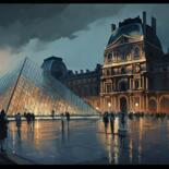 Digital Arts titled "Louvre Museum" by Nicolas Chammat, Original Artwork, AI generated image