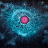 Painting titled "The Eye of God" by Nicolas Daubresse, Original Artwork, Acrylic Mounted on Wood Stretcher frame