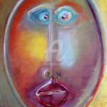 Drawing titled "FACE" by Nicolas Guillemard, Original Artwork, Pastel Mounted on Cardboard
