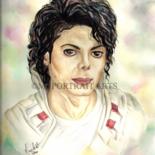 Painting titled "Michael Jackson - C…" by Nicole Wang, Original Artwork, Oil
