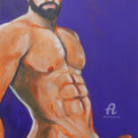 Painting titled "Latino musculoso. X…" by Nidiaz, Original Artwork, Acrylic
