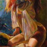 Painting titled "Inspiration" by Sergey Lesnikov, Original Artwork, Oil