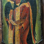 Painting titled "Archangel Gabriel" by Sergey Lesnikov, Original Artwork, Oil