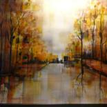 Peinture intitulée "Golden Park" par Nikkos, Œuvre d'art originale