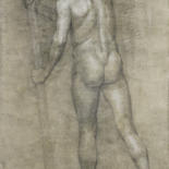 Drawing titled "Male nude. Study dr…" by Nikolai Shatalov, Original Artwork, Charcoal