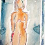 Tekening getiteld "Nude No.3 /2024" door Nina Brandhoff, Origineel Kunstwerk, Acryl Gemonteerd op Andere stijve panelen