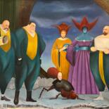 Painting titled "Academic Council. A…" by Nina Grighel, Original Artwork, Oil Mounted on Wood Stretcher frame