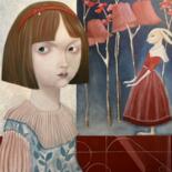 Peinture intitulée "Alice" par Nina Grighel, Œuvre d'art originale, Huile Monté sur Châssis en bois