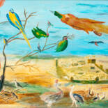 Peinture intitulée "Parrot in Peru" par Ninel Fedenko, Œuvre d'art originale, Huile