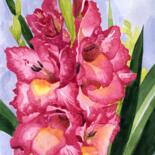 Painting titled "GLADIOLAS II" by Nives Palmić, Original Artwork, Watercolor