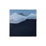 제목이 "Les Montagnes Bleue…"인 판화 Noémie Pons로, 원작, 단형 판지에 장착됨