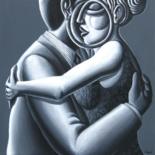 Painting titled "Tango Embrace" by Marcelo Novo, Original Artwork, Acrylic