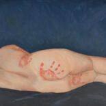 Pintura titulada "Corps endormi dont…" por Nusch, Obra de arte original, Acrílico Montado en Bastidor de camilla de madera