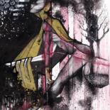 Painting titled "Deer woman" by O-Hido Sonia Art, Original Artwork, Pencil