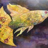 Painting titled "sunny fish" by Olga, Original Artwork, Oil