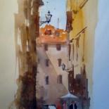 Painting titled "calles" by Orlando Buccino, Original Artwork