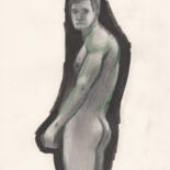Dessin intitulée "male nude homoeroti…" par Anton Maliar, Œuvre d'art originale, Crayon