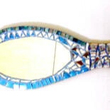 Design intitulée "miroir "Poisson vif…" par Odile Maffone, Œuvre d'art originale, Accessoires