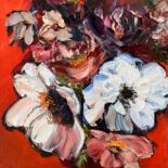 Malerei mit dem Titel "Floral inspiration…" von Oksana Petrova, Original-Kunstwerk, Öl