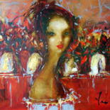 Painting titled "Alba" by Oksana Veber, Original Artwork, Oil Mounted on Wood Stretcher frame