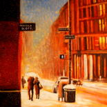 Painting titled "Winter in Newyork" by Olaoluwa Smith, Original Artwork, Acrylic