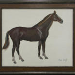 Painting titled "Horse by Olavi Uusi…" by Olavi Uusitalo, Original Artwork, Oil