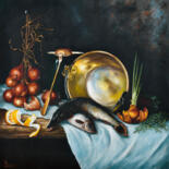 Pittura intitolato "The still life with…" da Oleg Baulin, Opera d'arte originale, Olio