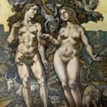 Painting titled "Адам и Ева" by Oleg Litvinov, Original Artwork, Oil