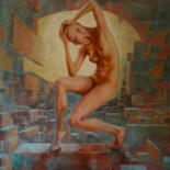 Painting titled "Copper girl" by Oleg Radvan, Original Artwork, Oil