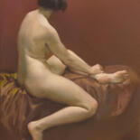Картина под названием "Сидящая обнаженная" - Oleg Sergeev, Подлинное произведение искусства, Пастель