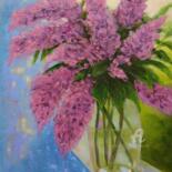 Ζωγραφική με τίτλο "Lilacs bloom" από Olena Poleva, Αυθεντικά έργα τέχνης, Λάδι Τοποθετήθηκε στο Ξύλινο φορείο σκελετό