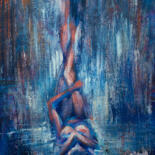 Peinture intitulée "Blue Nu Girl 6" par Olga Kolomenskaya, Œuvre d'art originale, Acrylique