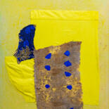 Collages getiteld "Yellow wall hanging…" door Olga Volna, Origineel Kunstwerk, Stof