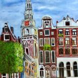 Painting titled "Amsterdam." by Olga Koval, Original Artwork, Oil