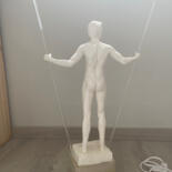 Escultura intitulada ""Homme aux Flambeau…" por Olivier Rose, Obras de arte originais, Argila do polímero