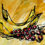 Painting titled "Bananas and grapes" by Olya Kartavaya, Original Artwork, Acrylic