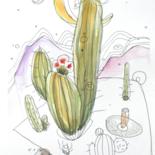 Malarstwo zatytułowany „Cactus 6” autorstwa Oscar Torres Perez, Oryginalna praca, Akwarela