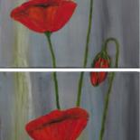 Painting titled "Mohn" by Karin Ott-Hofmann (KarOtt), Original Artwork, Acrylic