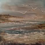 Painting titled "retourner a la mer" by Pascal Pasro, Original Artwork, Oil